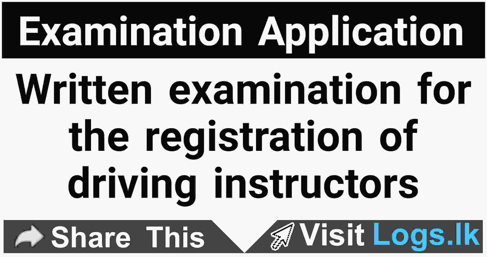 Written examination for the registration of driving instructors - 2022