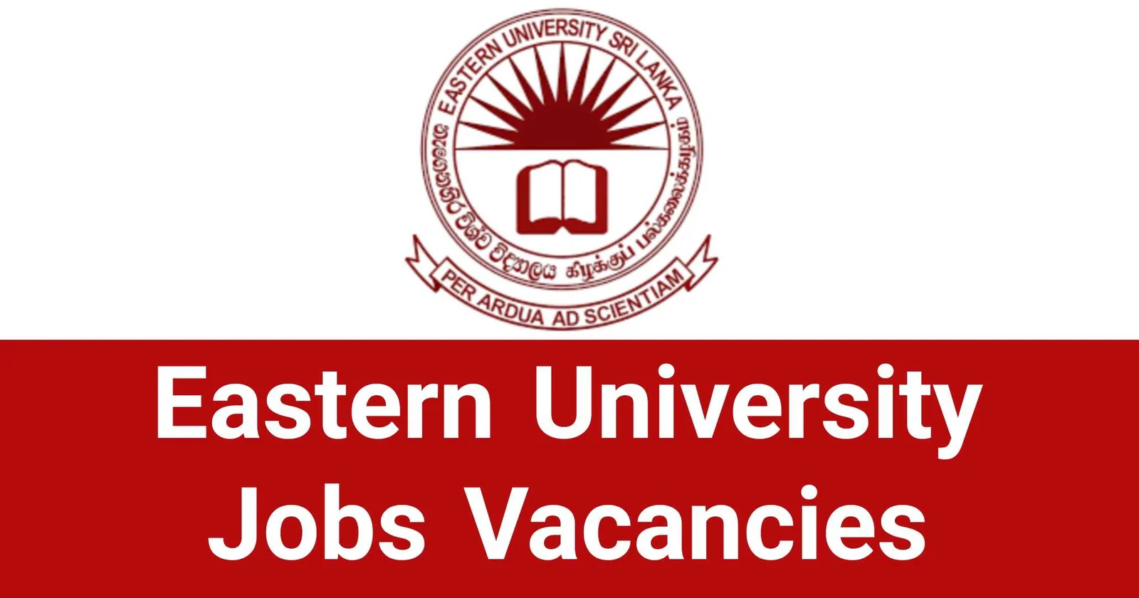 Eastern University Jobs Vacancies Recruitments