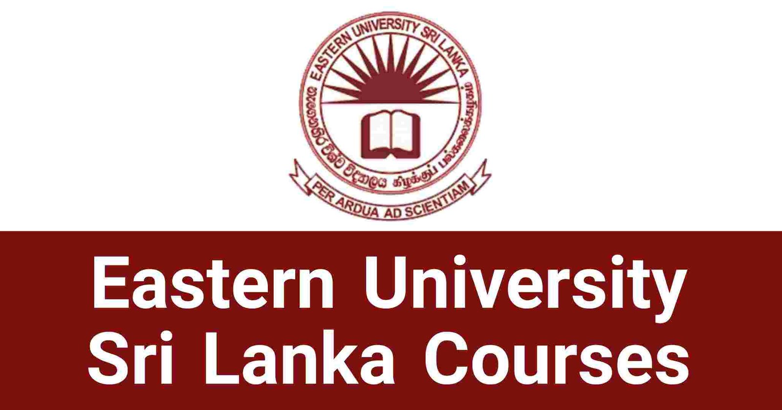 Eastern University Sri Lanka Courses