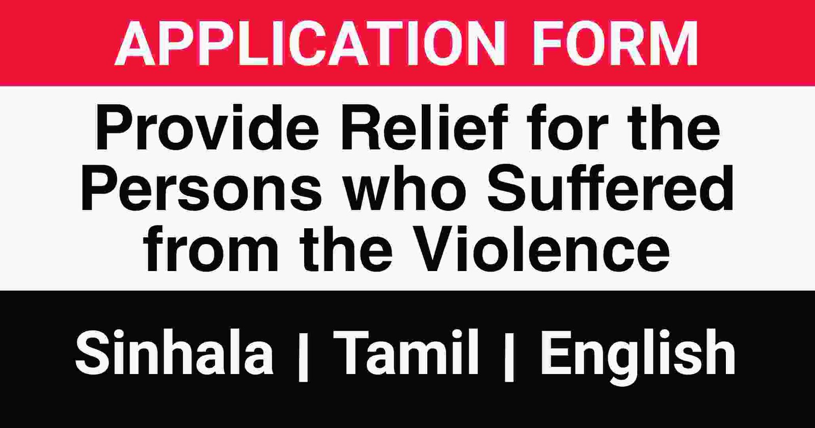 Provide Relief for the Persons who Suffered from the Violence